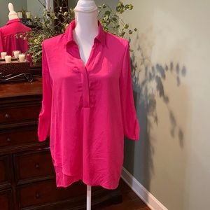 Renuar. Pink. Silky airflow blouse. Size M